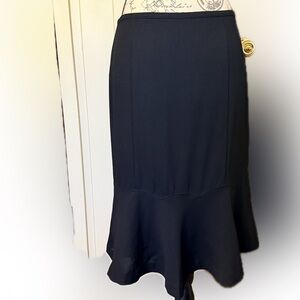 LOFT Black Pencil Skirt with Ruffle Detail